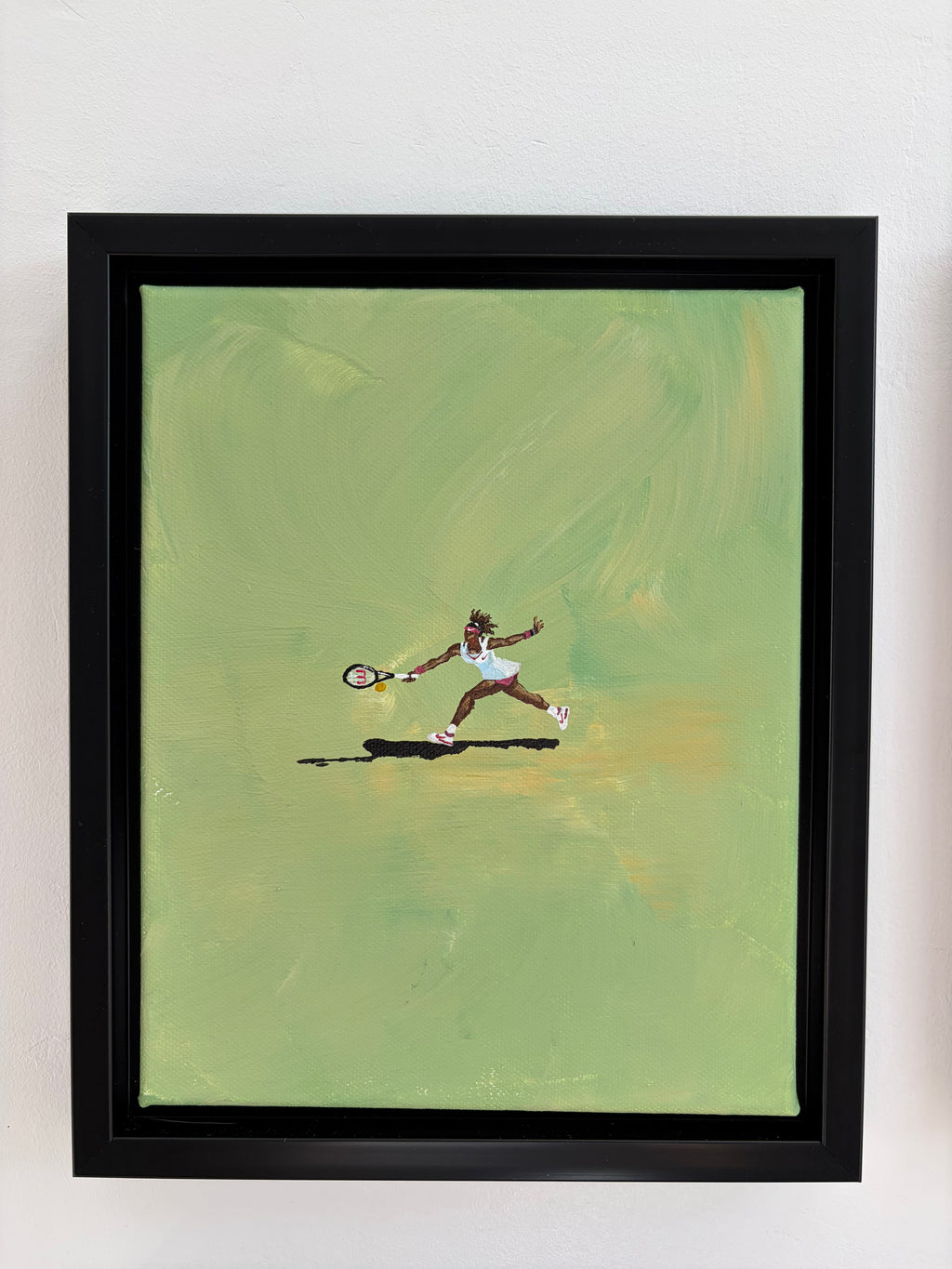 Mini Serena “Forehand Reach” Original Acrylic Painting