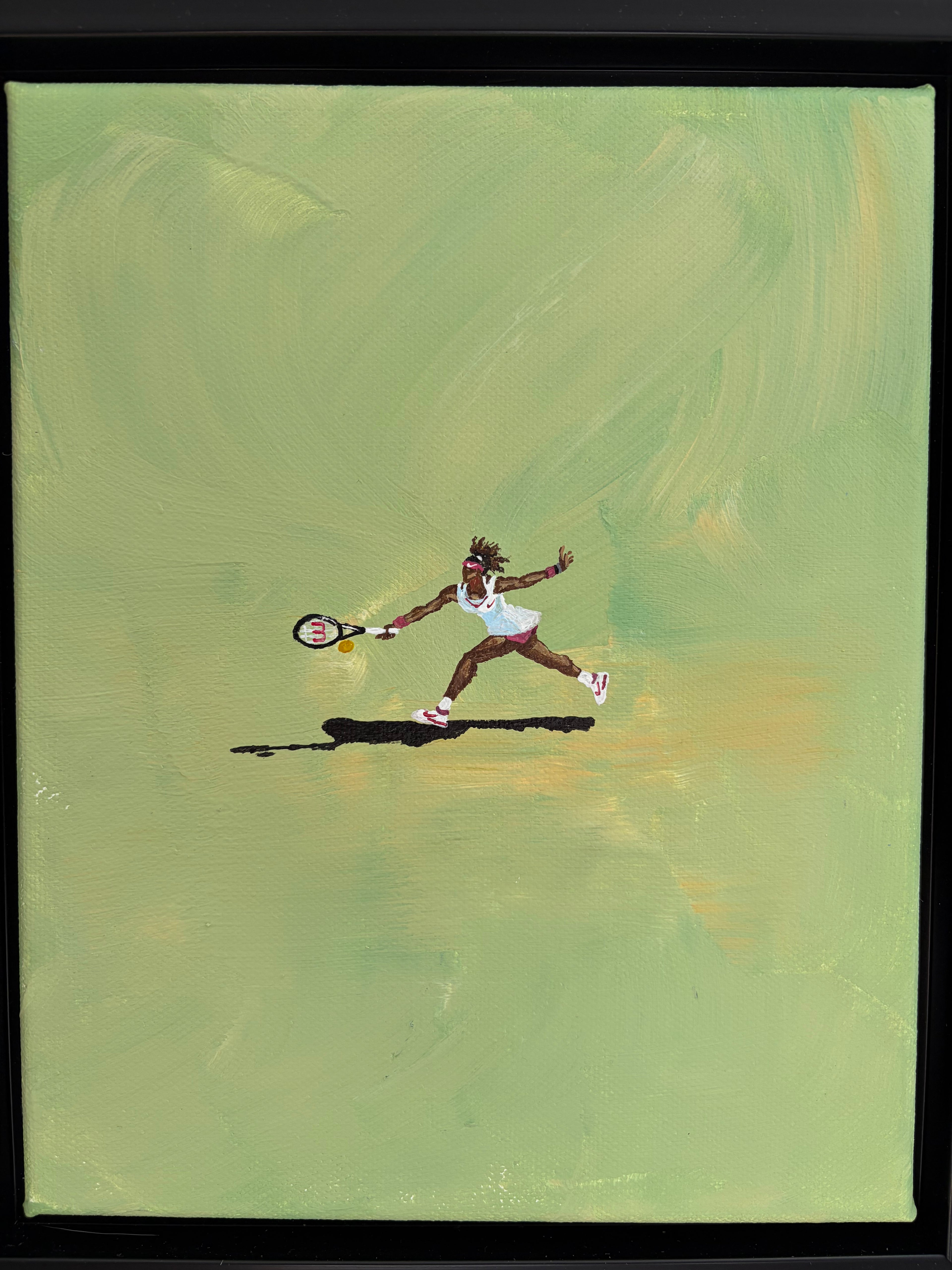 Mini Serena “Forehand Reach” Original Acrylic Painting