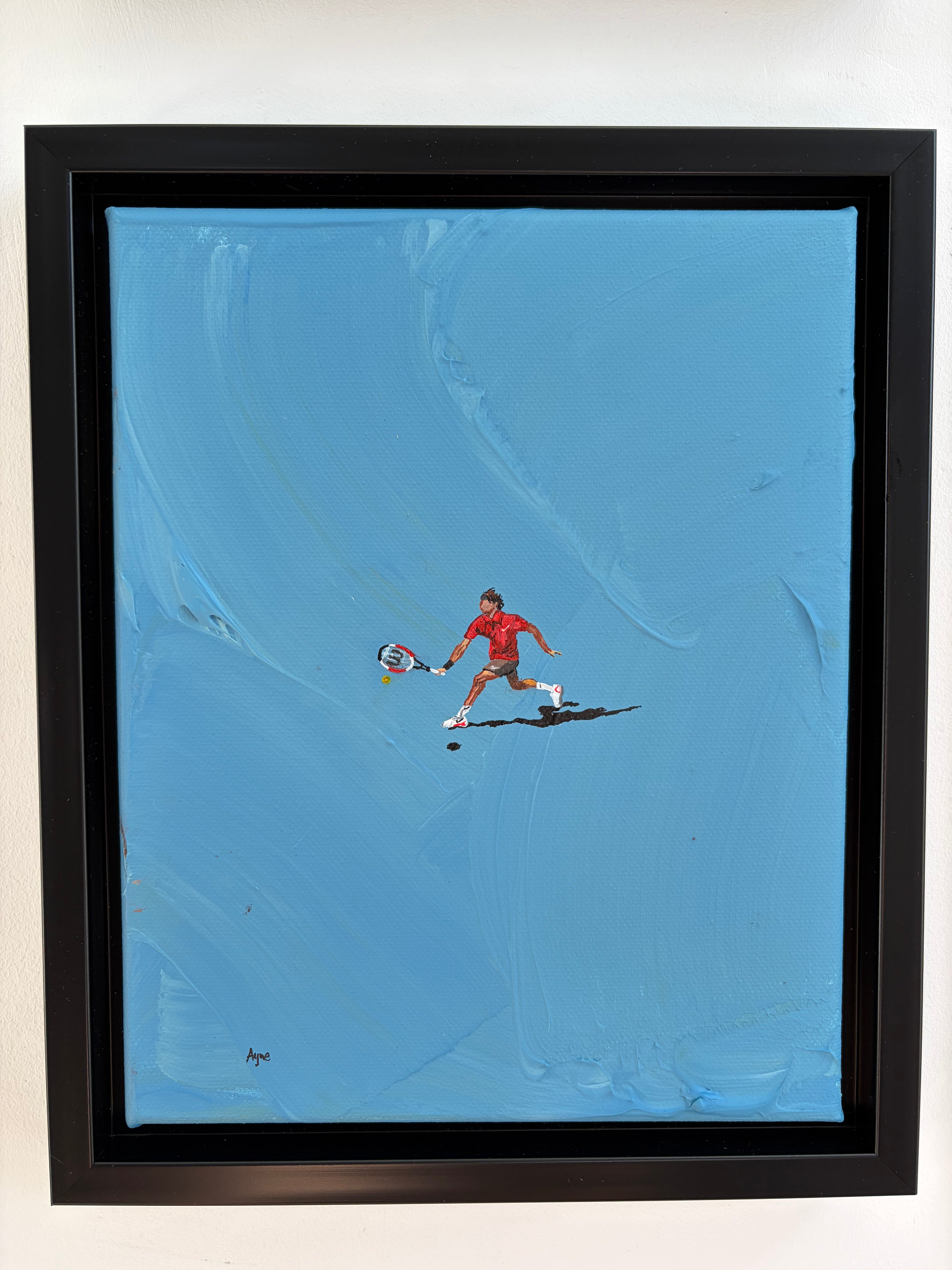 Mini Roger “Forehand Run” Original Painting
