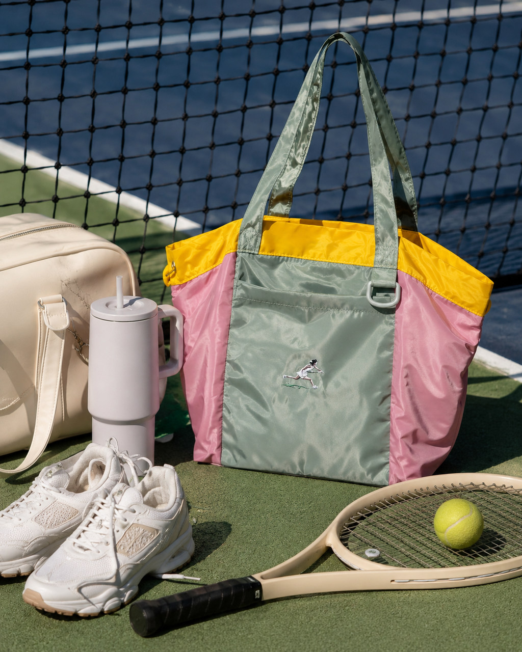 AE Tennis Illustration Drawstring Tote Bag