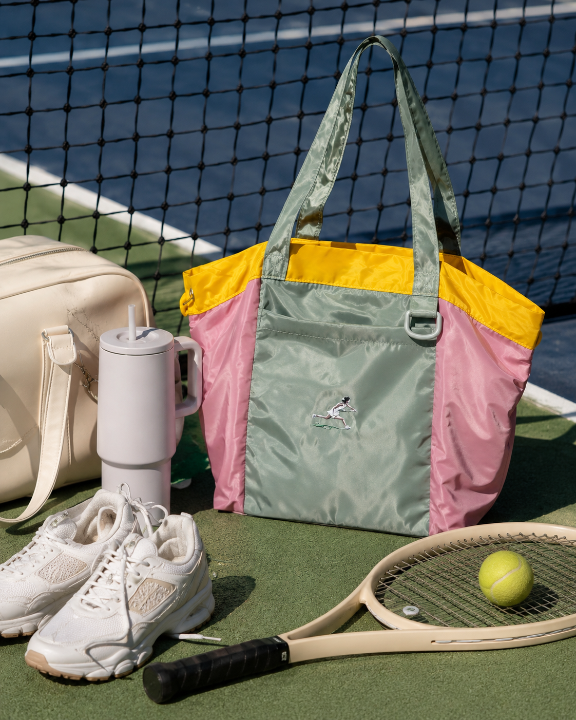 AE Tennis Illustration Drawstring Tote Bag