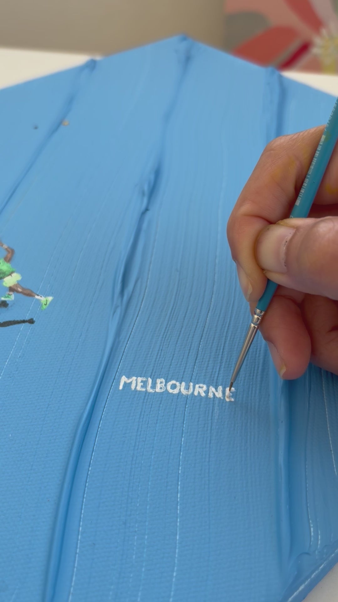 Alcaraz “Down the line, Down Under” Original Painting