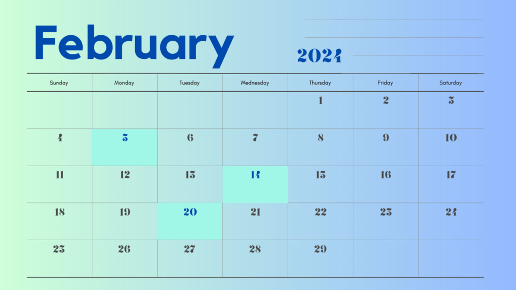 February 2024 calendar