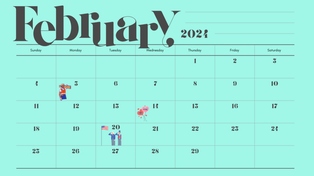 February 2024 calendar