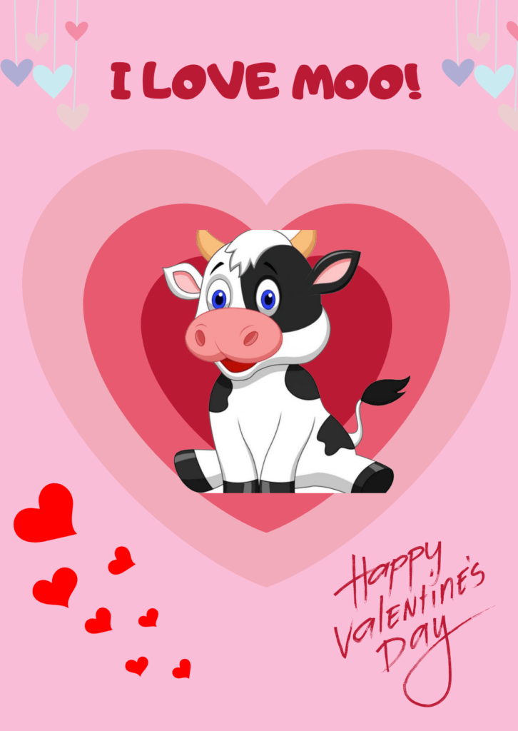 Cow Valentine's Day Card