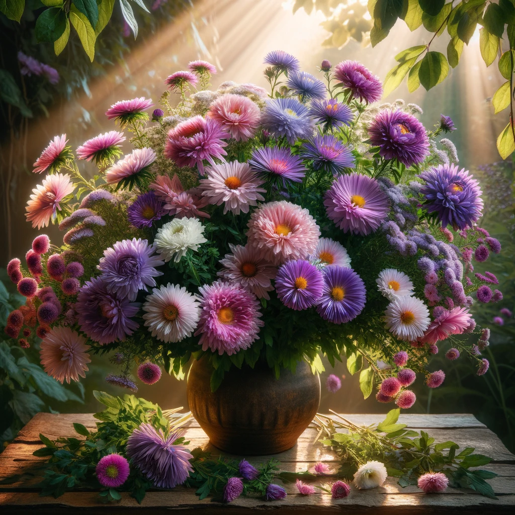 Aster Bouquets, the September Birth Flower