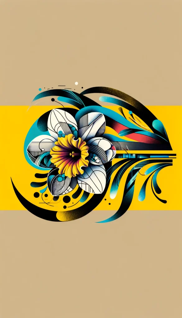 Here are the abstract daffodil tattoo designs, offering unique and personal interpretations of the flower for art lovers. These designs deconstruct the daffodil into abstract elements, playing with form, color, and texture to create pieces that are both recognizable as daffodils yet distinctly artistic and original.